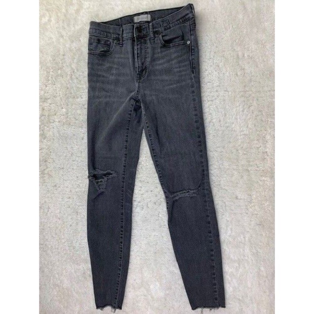 Madewell Size 28 Womens Jeans 9" High Riser Skinny Skinny Distressed Raw Hem